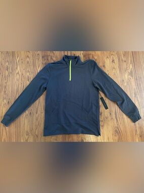 Men's Grand AC Navy Quarter-Zip Pullover with Neon 1/4 Zip Pullover NWT Small